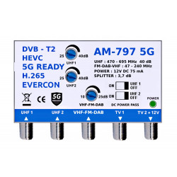 DVB-T2 zesilovač signálu Evercon AM-797 5G